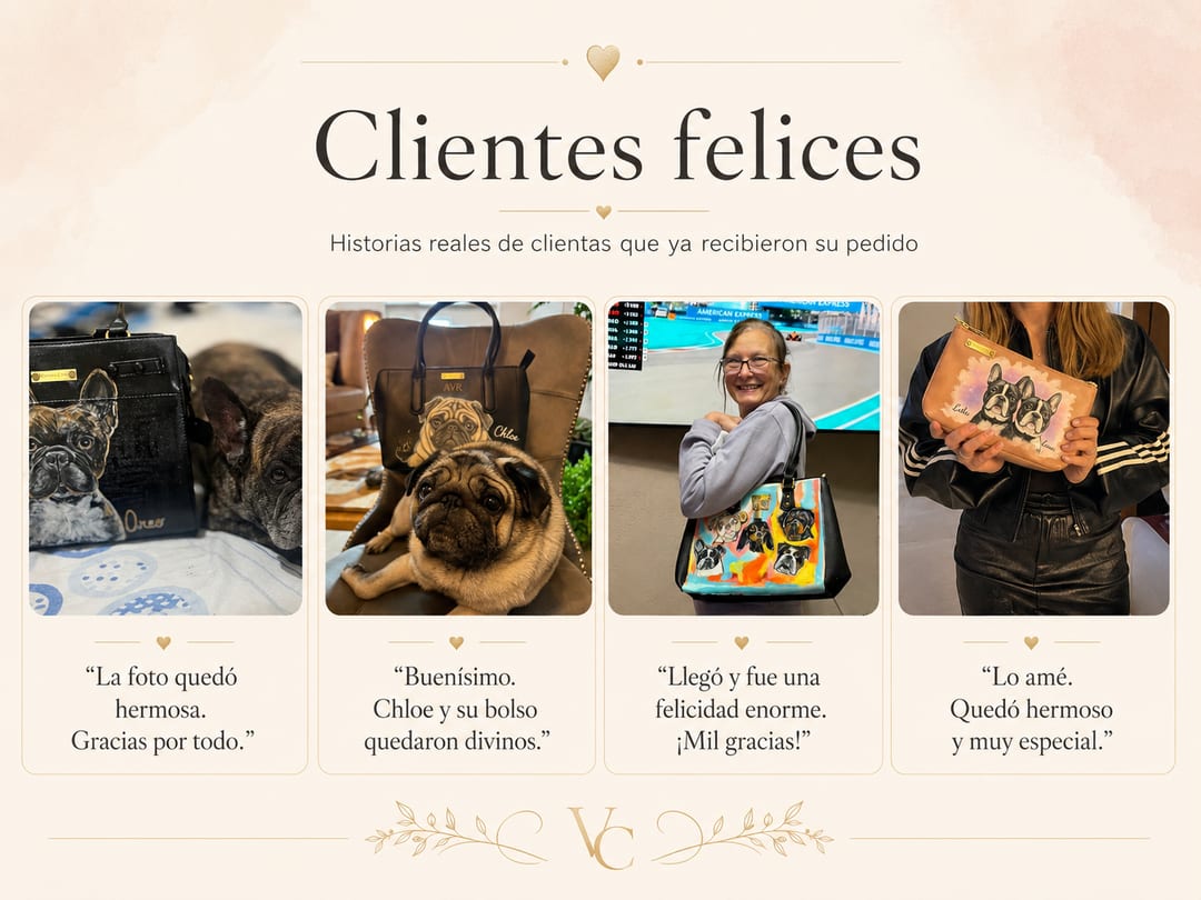 Clientes felices con sus productos personalizados