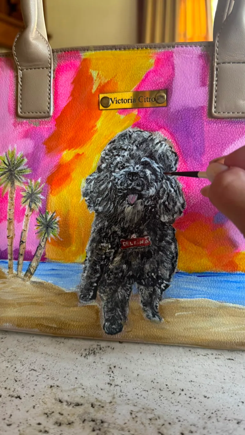 Bolso pintado a mano - Delfina