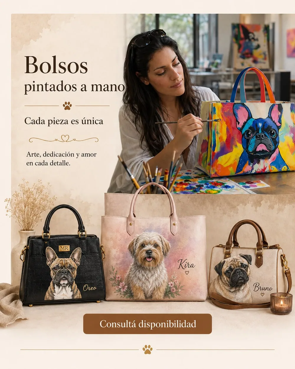 Bolso pintado a mano